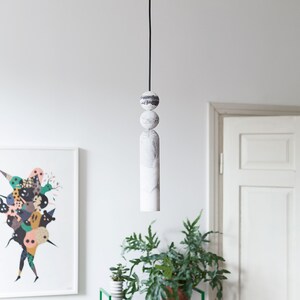 Marble imitation pendant light from plaster marble pendant light chandelier from plaster cylinder chandelier zdjęcie 2