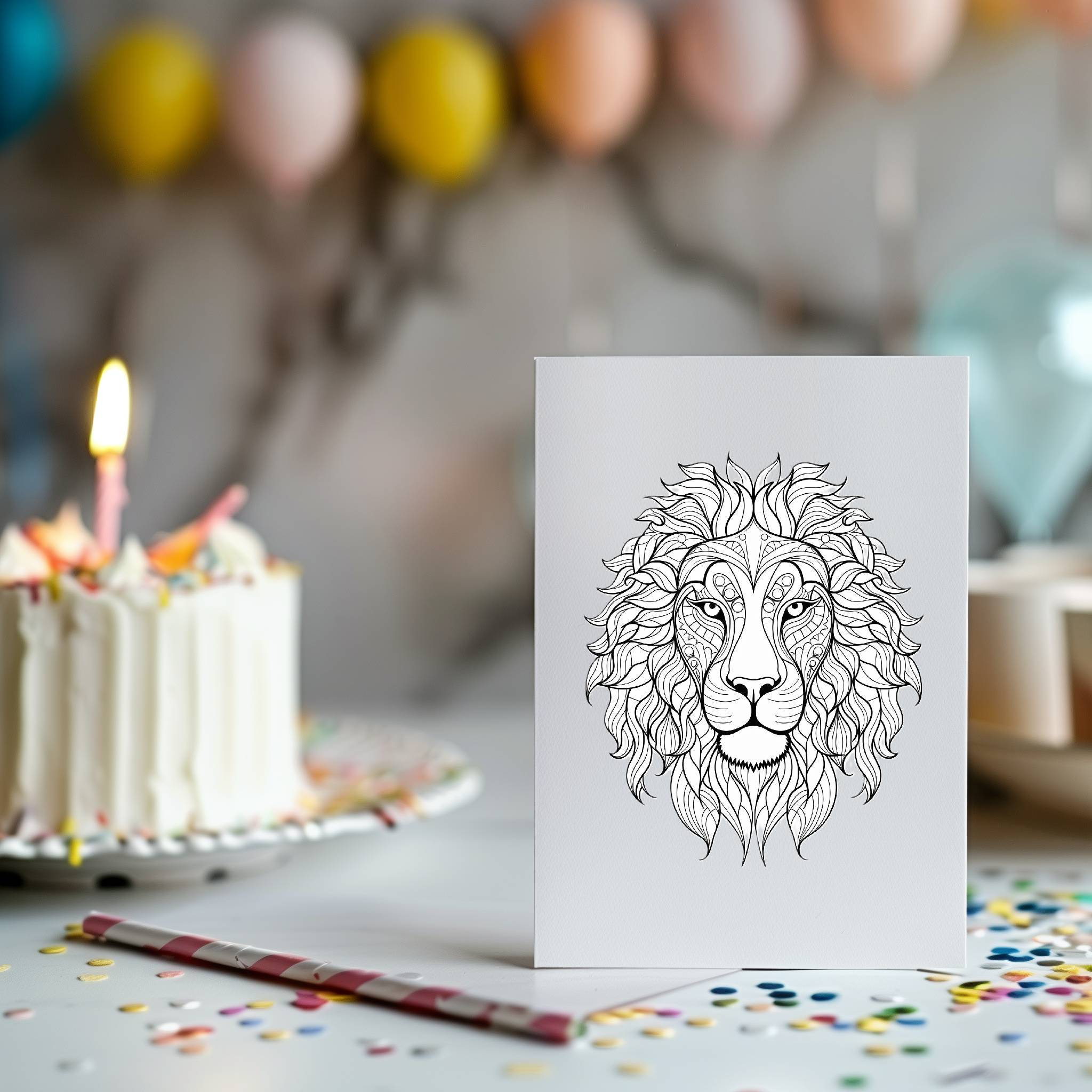 Printable Lion Colouring Page, Mandala Style Digital Download, A4 and ...