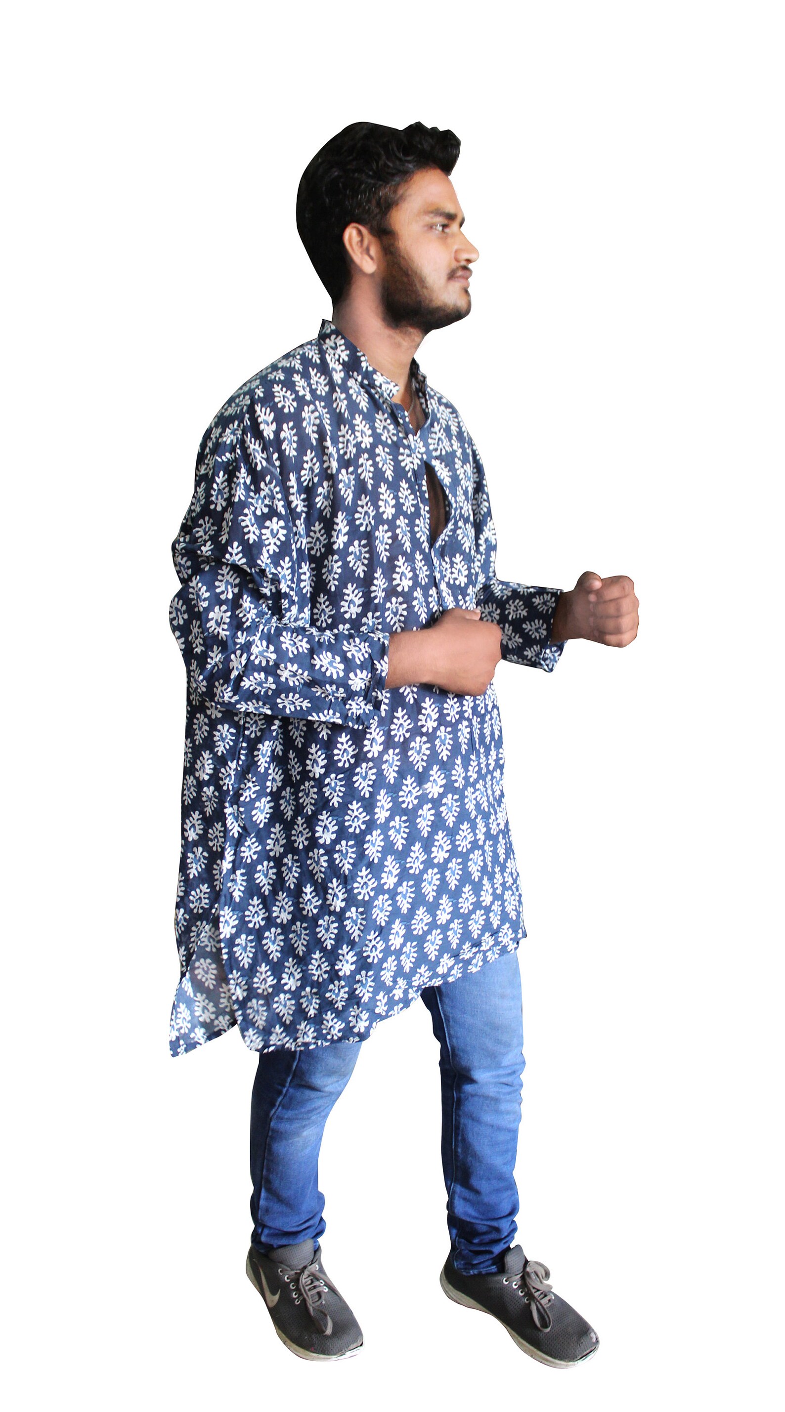 Indian Men's Cotton Shirt Ethnic Loose Fit Kurta Casual Etsy