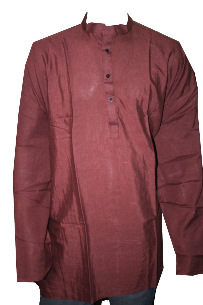 Indian Men’s 100/% Cotton Tunic Kurta Shirt Regular Size Pink color