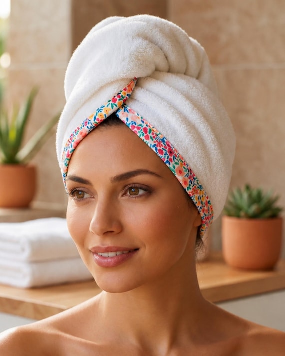Hair Towel Wrap, Quick Dry Turkish Cotton Towel Turban Super Absorbent