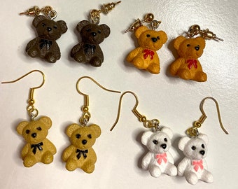 Pendientes de oso de peluche 3D