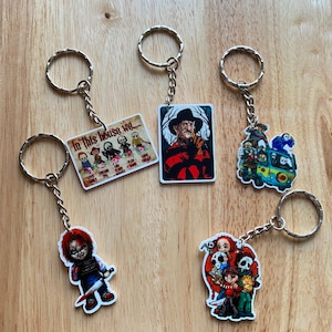 Horror Movie Character Keychain: Freddy Krueger, Chucky