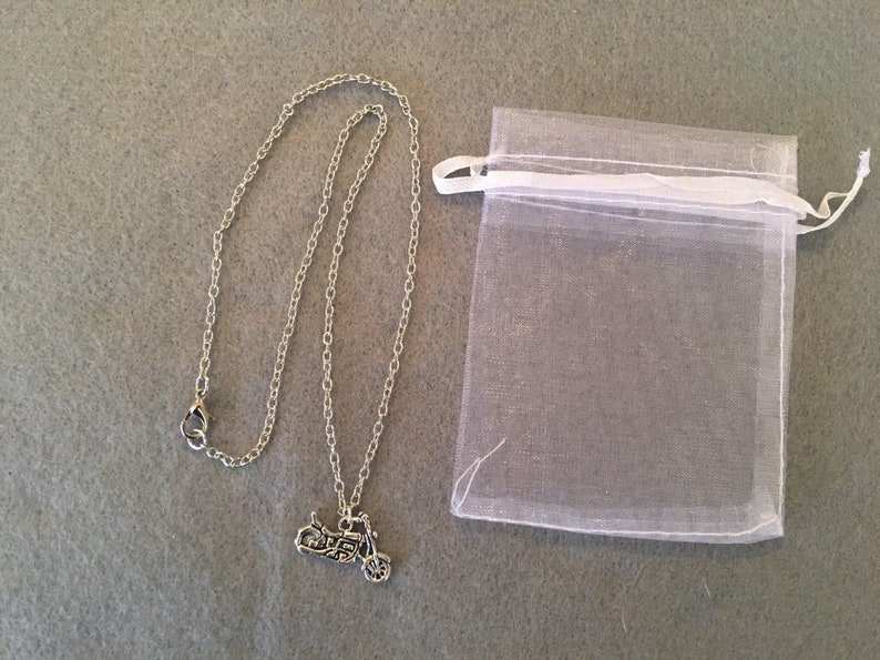 Handmade motorcycle pendant necklace