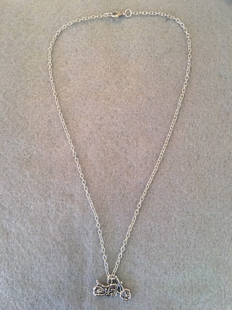 Handmade motorcycle pendant necklace
