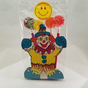 Bolígrafo con forma de piruleta de feliz cumpleaños, obsequio para fiesta con soporte para bolígrafo o tarjeta de lugar con forma de payaso de circo