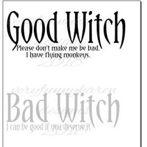 Plantilla/SVG/PNG Bruja Buena Bruja Mala para Cricut
