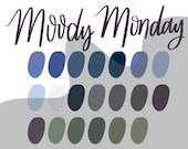 Procreate Palette | Moody Monday | Color Palette, Swatch Palette,  Instant Download, Blue Color Palette, Procreate Swatches, Procreate Tools