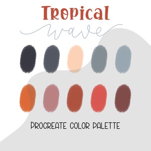 Procreate Palette | Tropical Wave | Color Palette, Procreate Tools, Procreate Color Palette, Summer Color Scheme, Color Swatches, Tropical