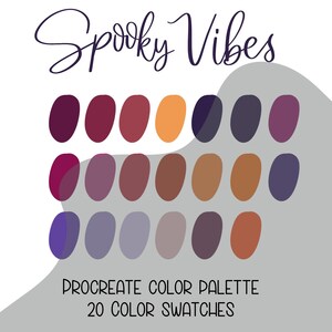 Procreate Palette | Spooky Vibes | Color Palette, Procreate Swatches, Halloween Vibes, Color Swatches, Instant Download, Spooky Colors