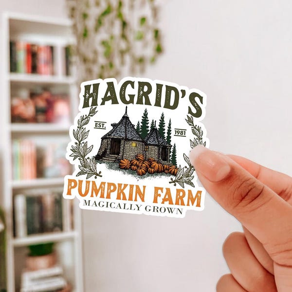 Hagrids Pumpkins Vinyl Sticker, Magic Sticker, Gryffindor Sticker, Wizards, Halloween Sticker, Potter World, Gift for Nerd, Book Sticker