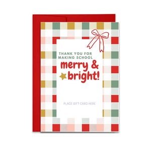 Teacher Appreciation Gift Card Holder | Christmas Card, Coffee Card, Gift Card, Christmas Gift Card Holder, Teacher Card, Gift for Teacher
