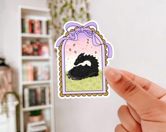 Fantasy Dragon Vinyl Sticker, Bookish Sticker, Reader Sticker, Fantasy Vinyl Sticker, Fantasy Books, Sticker for Her, Weatherproof Sticker