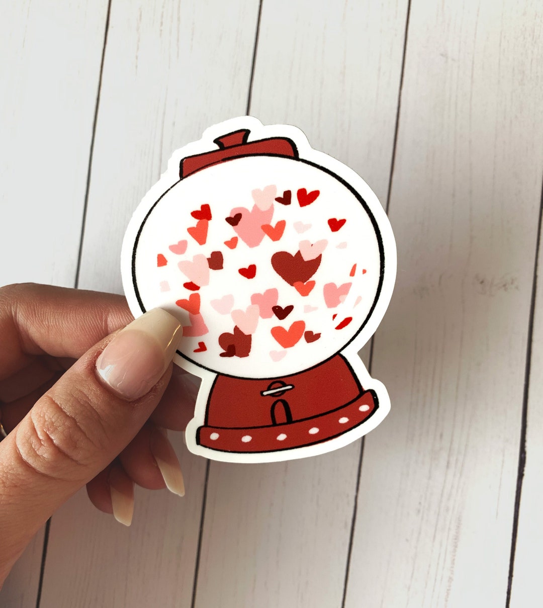 Heart Sticker Machine Valentine Sticker | Heart Machine | Valentine's Day, Vinyl Sticker ...