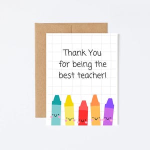 Teacher Greeting Card | Thank You Card, Greeting Card, Illustrated Card, Cute Thank You Card, Handmade Card, Teacher Appreciation Card