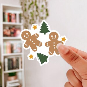 Gingerbread Doodles Vinyl Sticker, Christmas Sticker, Holiday Sticker, Merry Christmas, Gingerbread Man Sticker, Cute Christmas Sticker
