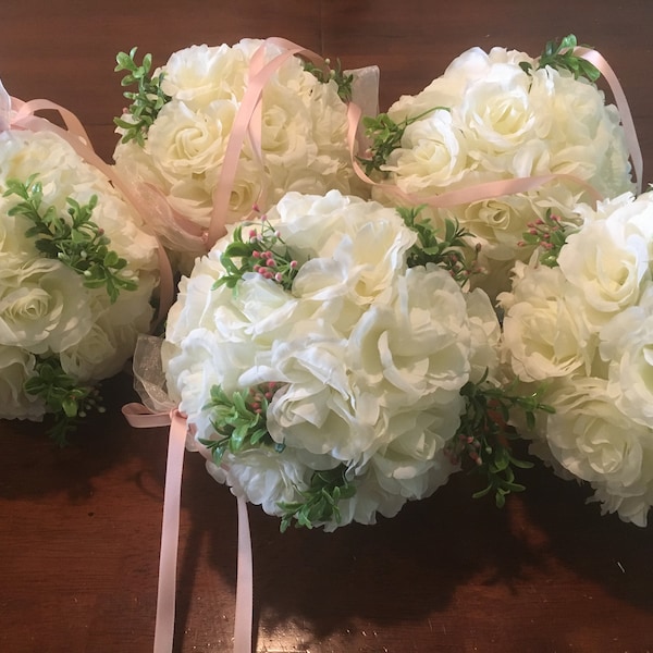 8in wedding kissing balls with hooks already attached