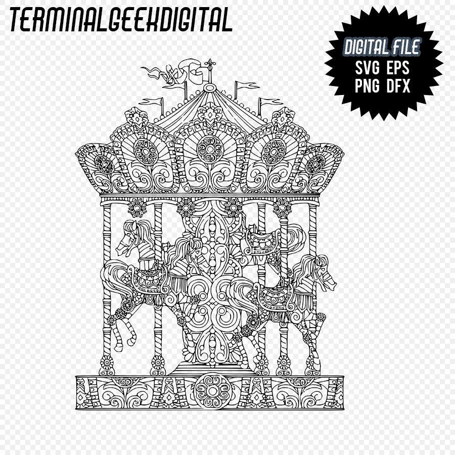 Download Carousel Zentangle Mandala Svg Png Sublimation Cricut Etsy