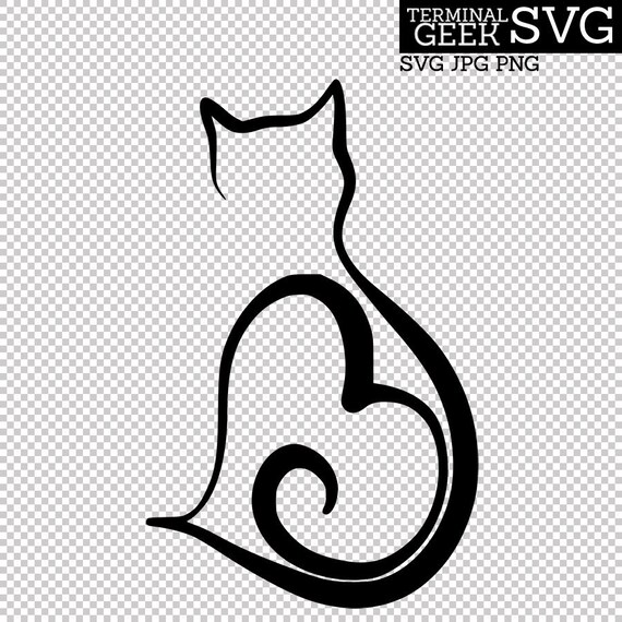 Download Heart Cat Tail Svg Png Jpg Cricut Silhouette Etsy PSD Mockup Templates