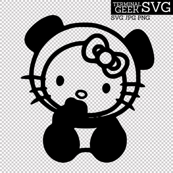 Download Free Panda Kitty Svg Png Jpg Cricut Silhouette Coloring Page Etsy SVG Cut Files