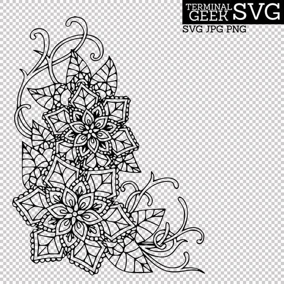 Download Flourish Flower Zentangle Mandala Svg Png Jpg Ai Eps Cricut Etsy