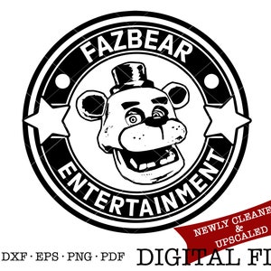 Five Nights at Freddy's Fazbear Entertainment Logo Plik cyfrowy Svg Pdf Png Eps Dxf Silhoutte Sublimacja Grawerowanie laserowe Kolorowanka Strona