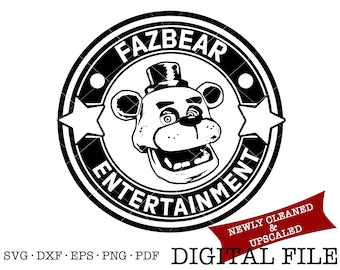 Five Nights at Freddy's Fazbear Entertainment Logo Digital File Svg Pdf Png Eps Dxf Silhoutte Sublimation Laser Engraving Coloring Book Page