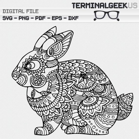 Hase 1 Zentangle Mandala Svg Png Dxf Eps Cricut Silhoutte - Etsy.de