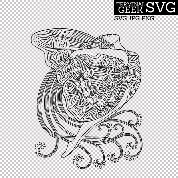 Download Butterfly Fairy Zentangle Mandala Svg Png Jpg Cricut Silhoutte Etsy SVG, PNG, EPS, DXF File