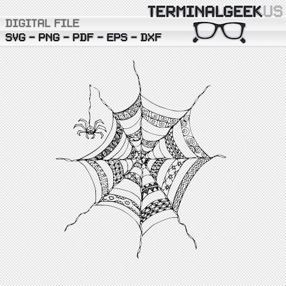 蜘蛛の巣 ゼンタングル マンダラ SVG PNG PDF Dxf EPS クリカット