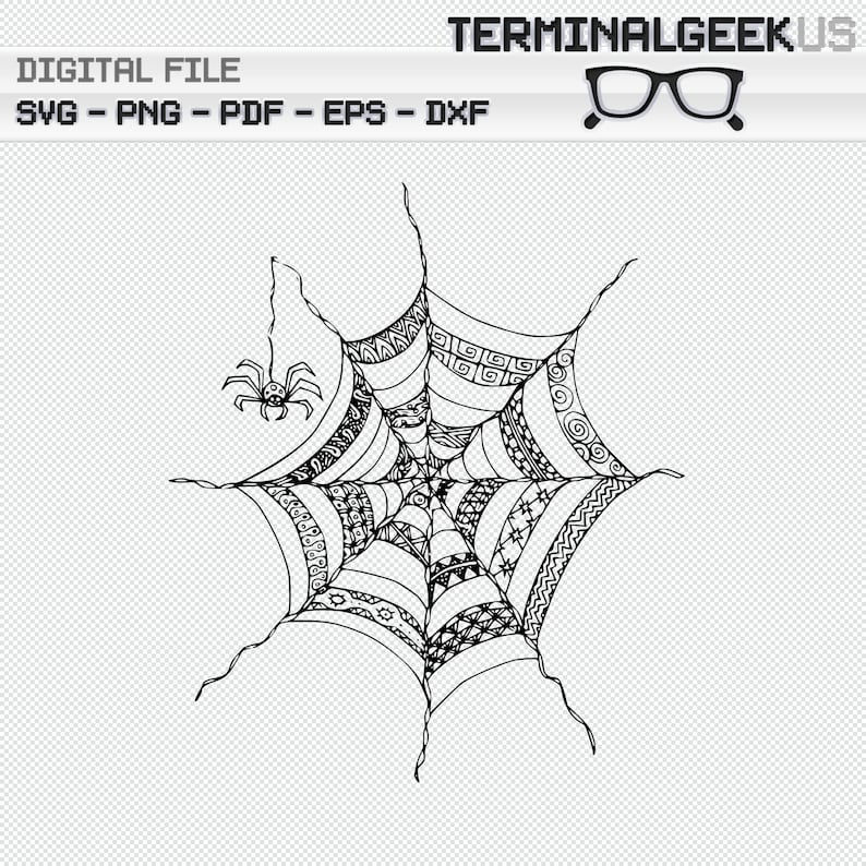 Spider  Zentangle Mandala Svg Png Pdf Dxf Eps Cricut Etsy
