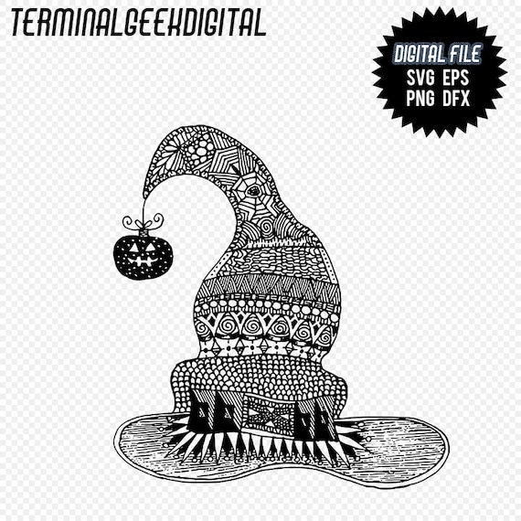 Download Witch Hat Zentangle Mandala Svg Png Dxf Eps Cricut Silhouette Etsy Yellowimages Mockups