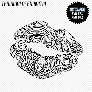 S.W.A.K. Zentangle Mandala Svg Png Eps Dxf Cricut Silhouette Adult Coloring Page