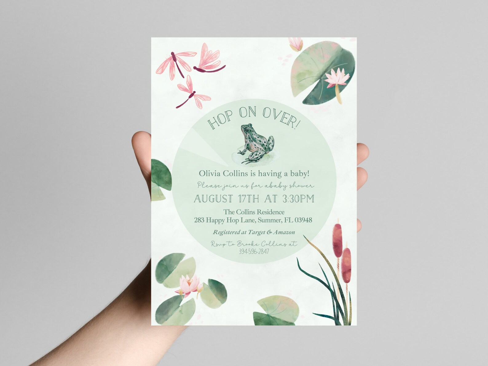 Frog Invite Frog Baby Shower Invitation | Printable | Frog Party | Swamp Baby ...