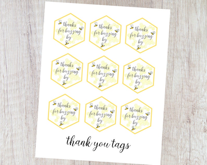 Honey Bee Thank You Favor Tags Party Printable