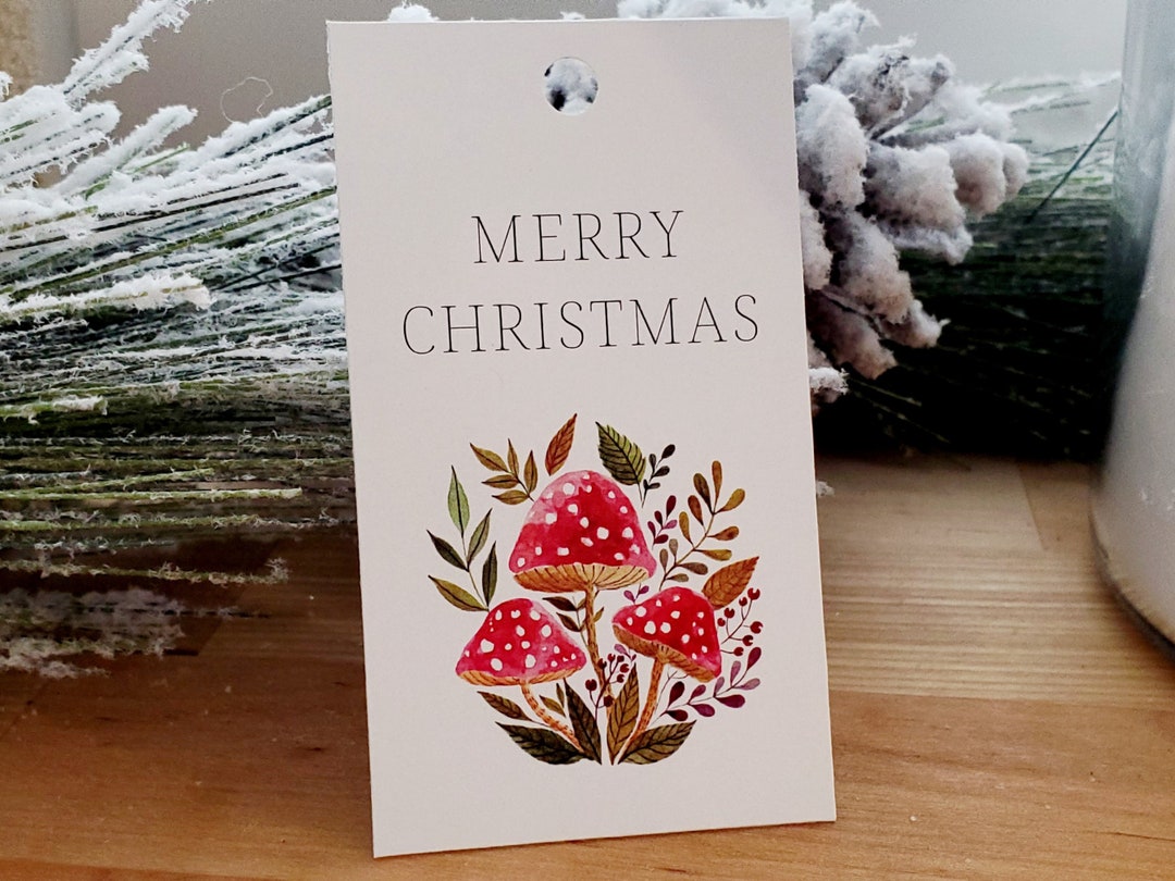 Mushroom Christmas Gift Tags Printable 2x3.5 Mushrooms - Etsy