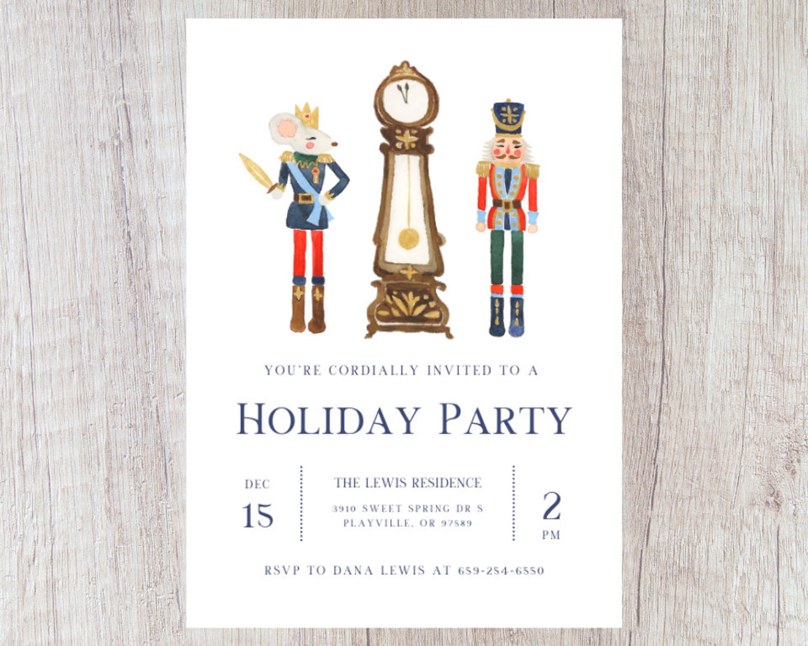 Nutcracker Holiday Party Invitation Printable 5x7 - Etsy