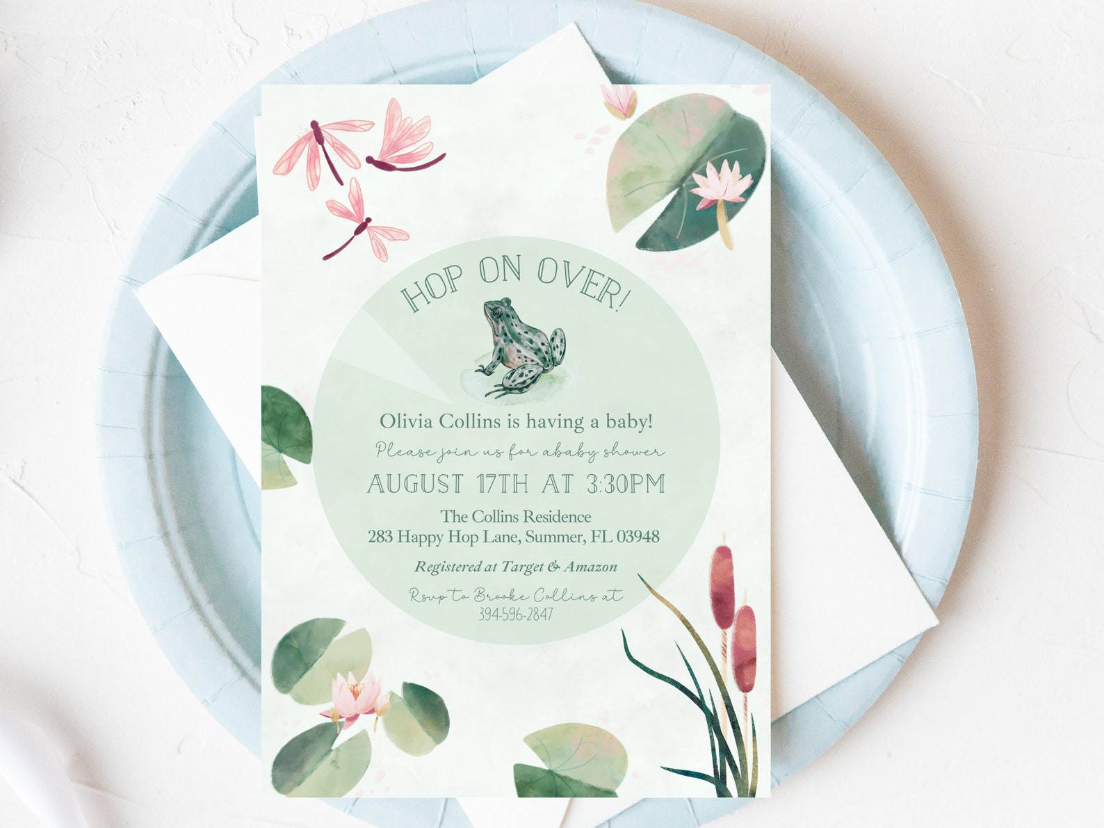 Frog Invite Frog Baby Shower Invitation | Printable | Frog Party | Swamp Baby ...