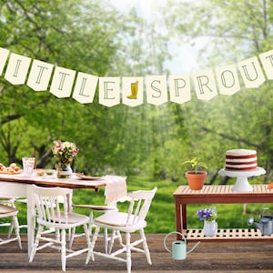 Little Sprout Banner | Little Sprout Baby Shower | Garden Party | Farmers Market | Locally Grown Baby Shower | Printable