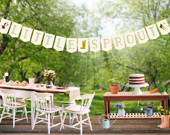 Little Sprout Banner | Little Sprout Baby Shower | Garden Party | Farmers Market | Locally Grown Baby Shower | Printable