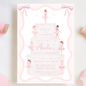 Ballerina Birthday Invitation | Ballet Birthday | Dance and Twirl | Dance Birthday | Tutu Cute | 1st Birthday | Girl Birthday | Printable