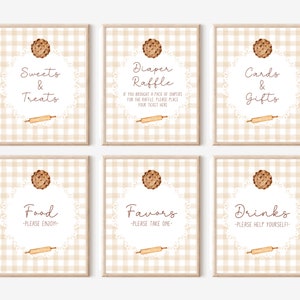 Placas de chá de bebê Cutie Pie | Placa de rifa de fraldas | Doce como torta | Placa de mesa de presentes | Placa de lembrancinhas | Bebidas | Doces e guloseimas | Imprimível 8x10
