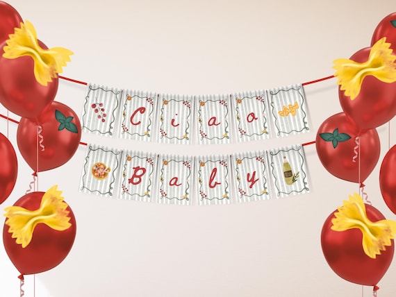 Italian Baby Shower | Ciao Baby Banner | Pizza Baby Shower | Pasta Baby Shower | Ciao Bambino | Little Meatball | Whimsical | Printable