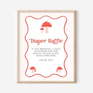 tombola en forme de champignon | Fête des champignons | Baby shower aux champignons | Forêt Boisé | Baby Shower Woodland | Imprimable