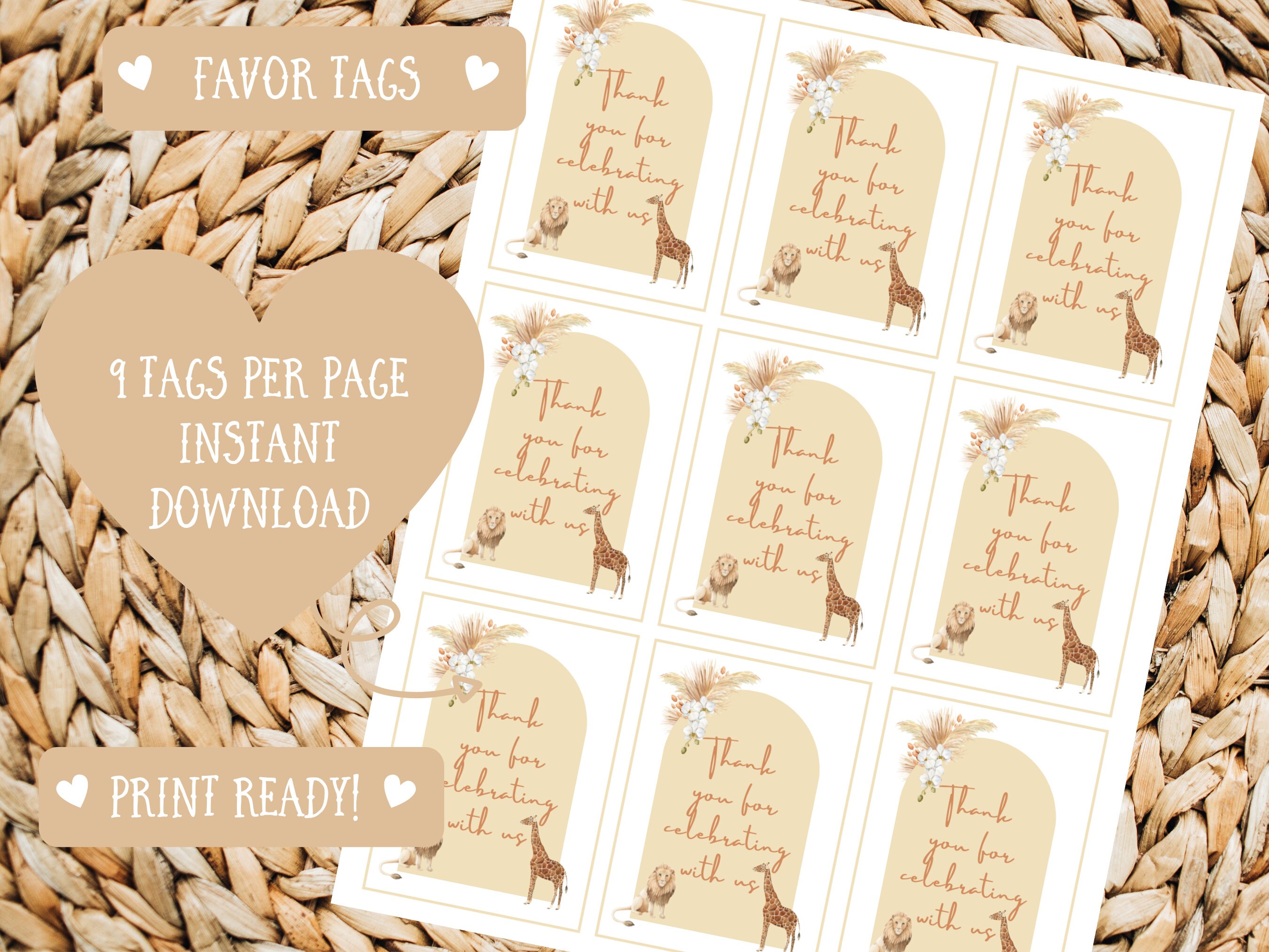 Boho Safari Snacks Sign Printable Wild One Neutral | Etsy