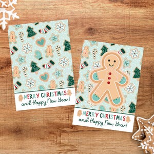 Christmas Cookie Card | Gingerbread Cookie Card | Cookie Cards Christmas | Cookie Backers Card | 3.5x5 Mini Cookie Card | Printable