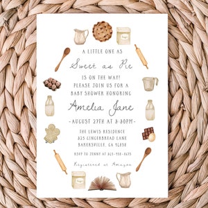 Zoet als taart babyshoweruitnodiging | Babyshower Cutie Pie | Babyshower bakken | Uitnodigen | Afdrukbaar van 5 x 7 inch