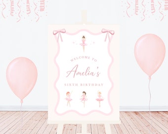 Ballerina Birthday Welcome Sign | Ballet Birthday | Dance Birthday | Tutu Cute | 1st Birthday | Girl Birthday | Printable Sign