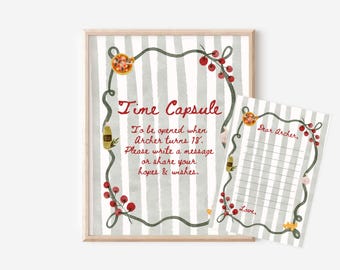 Italian Birthday Time Capsule Sign | Holy Cannoli | Little Meatball | Pizza Birthday Game | Pasta Birthday | 1st birthday | First Whimsical