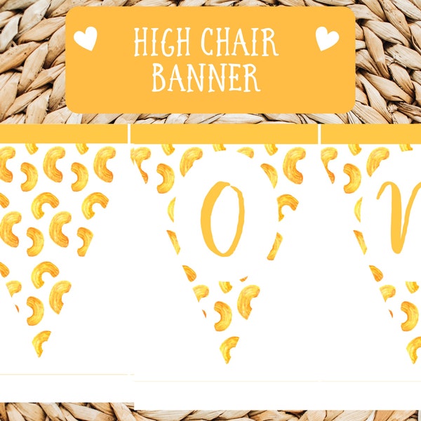 Holy Macaroni! | Mac & Cheese High Chair Banner | Macaroni and Cheese Party | First Birthday | 1st Birthday | One Banner | Printable